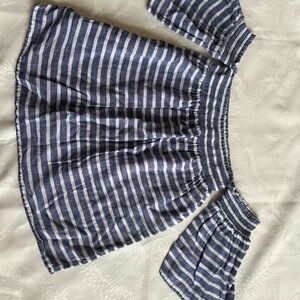 Rails Blue and White Striped Blouse